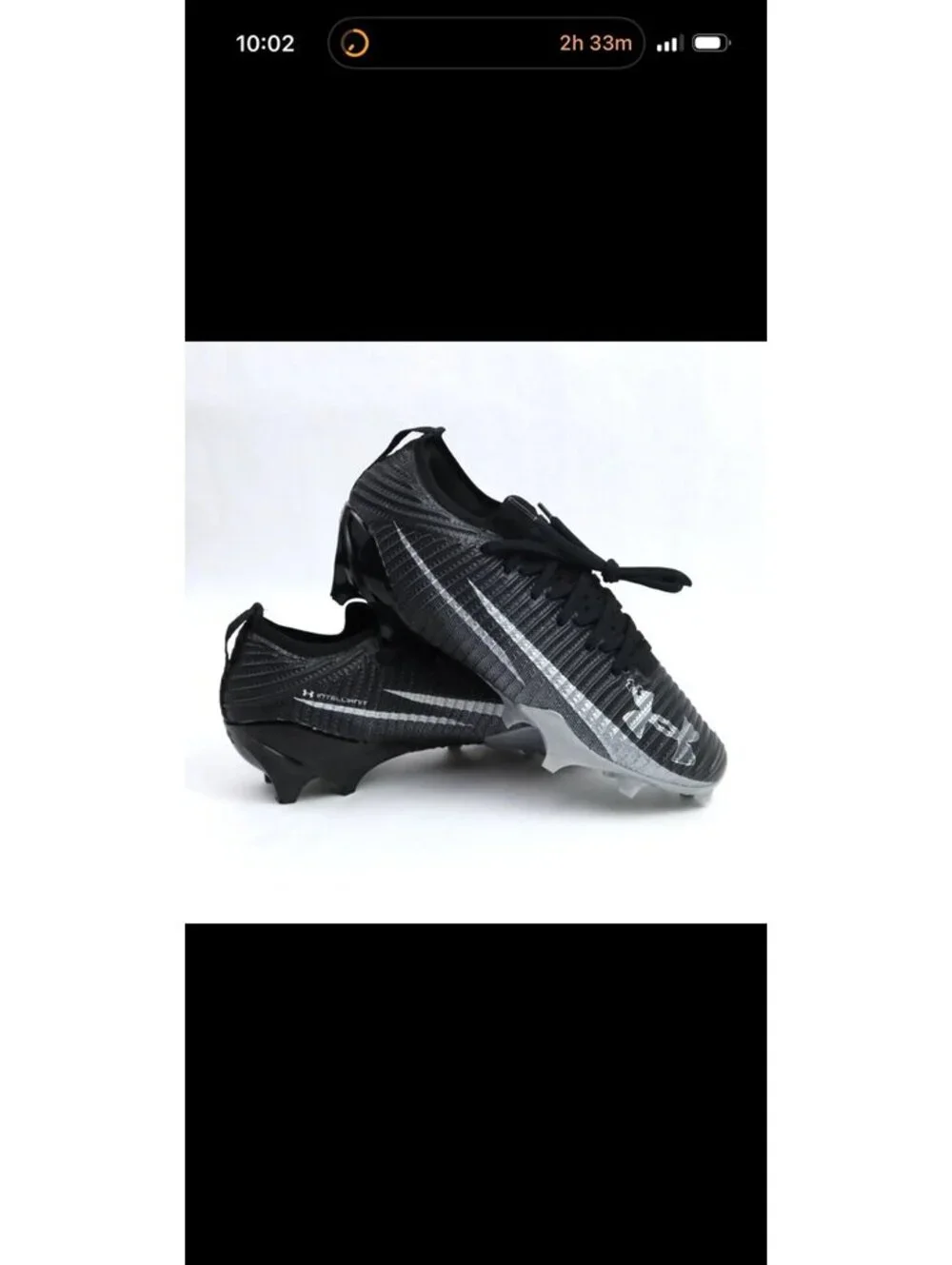 New elite football Under Armour Blur Pro Cleats Black/Silver Size 10.5
